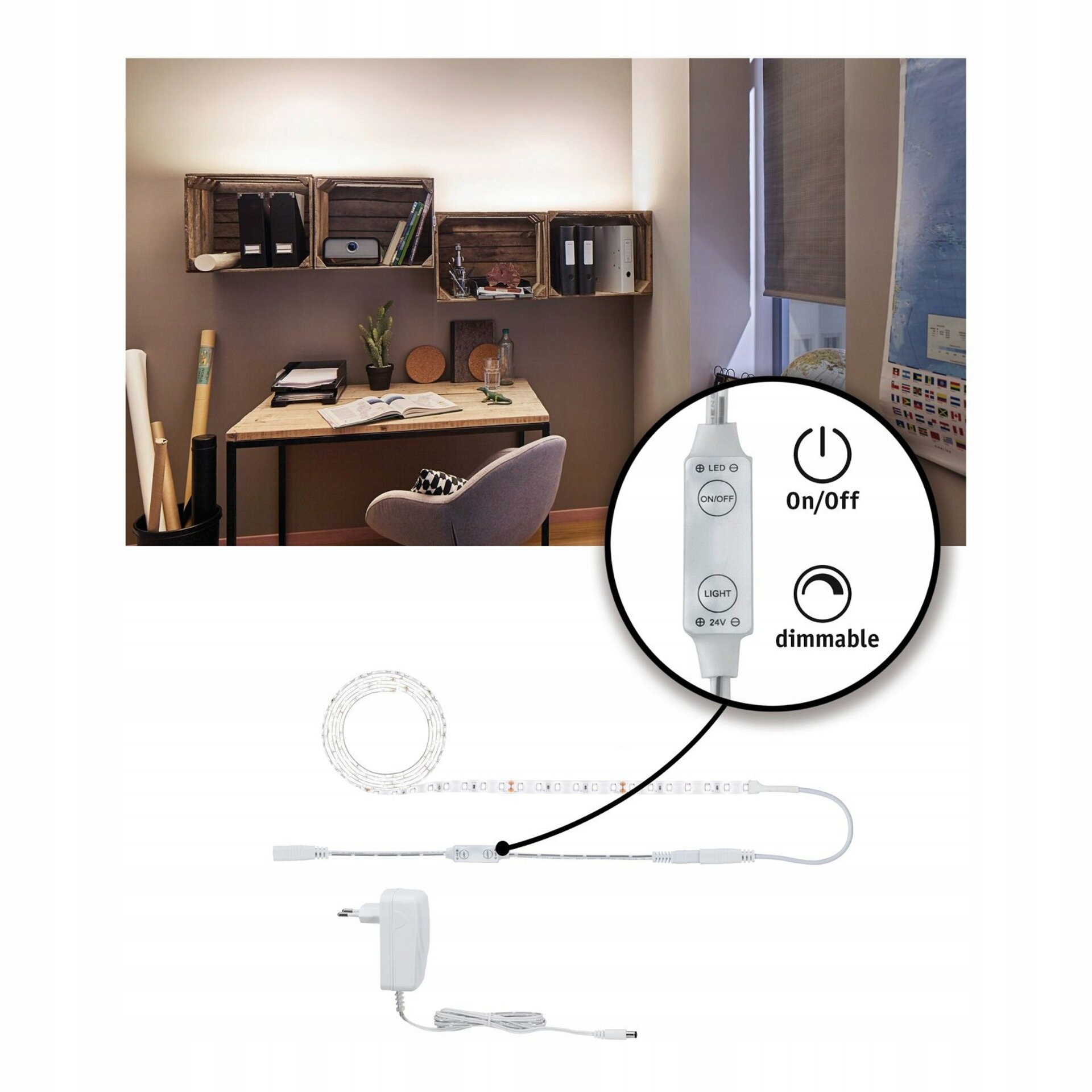Paulmann SimpLED Power Strip Led pásik 1,5m 17W neutrálna biela, stmievateľný