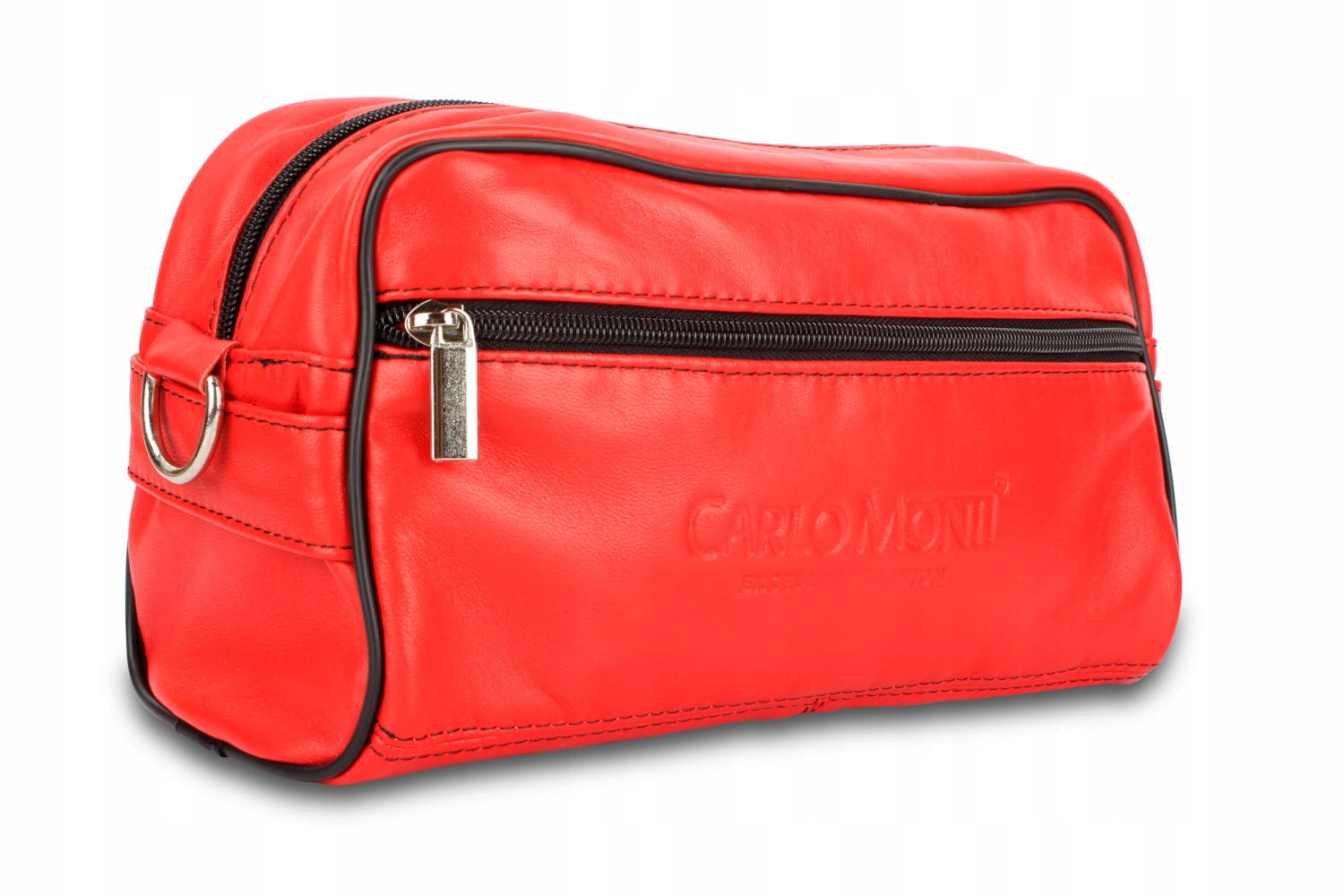 Elegantní Kožená kosmetika Velká z přírodní kůže Červená KOS3-CR