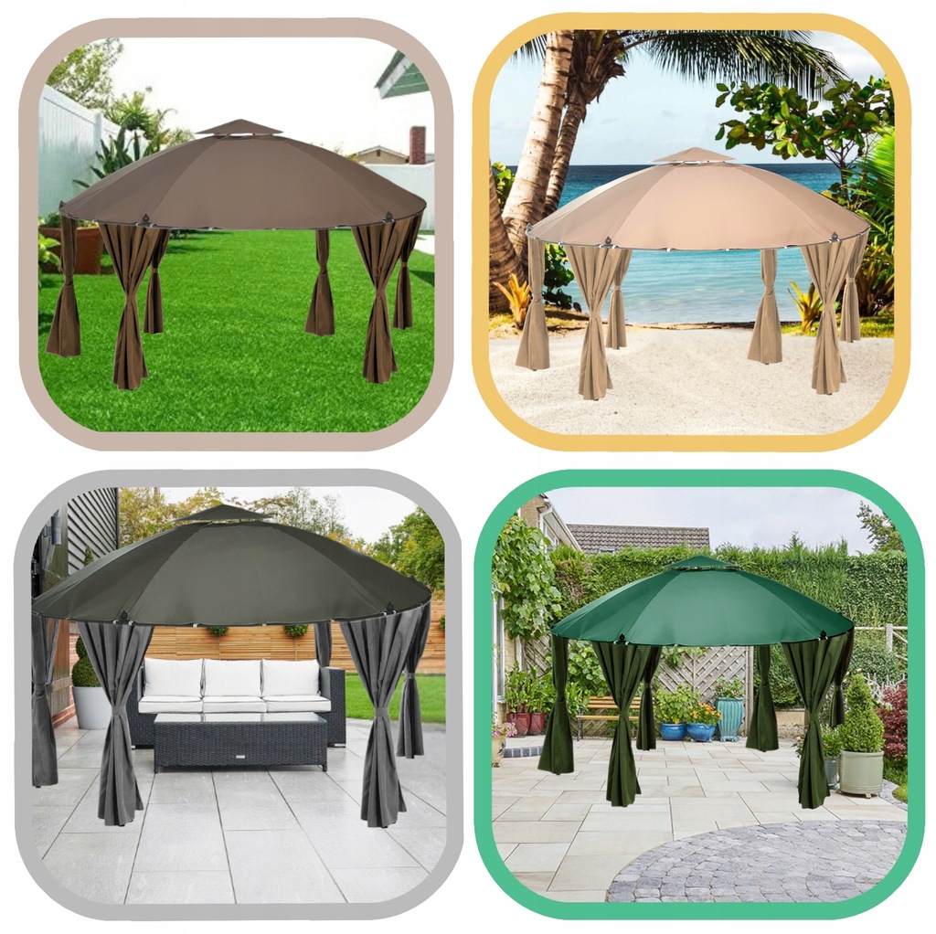 Poszycie wodoodporne do pawilonu ogrodowego OBI BRAGA 350 CM STALOWY Kod producenta 350gr