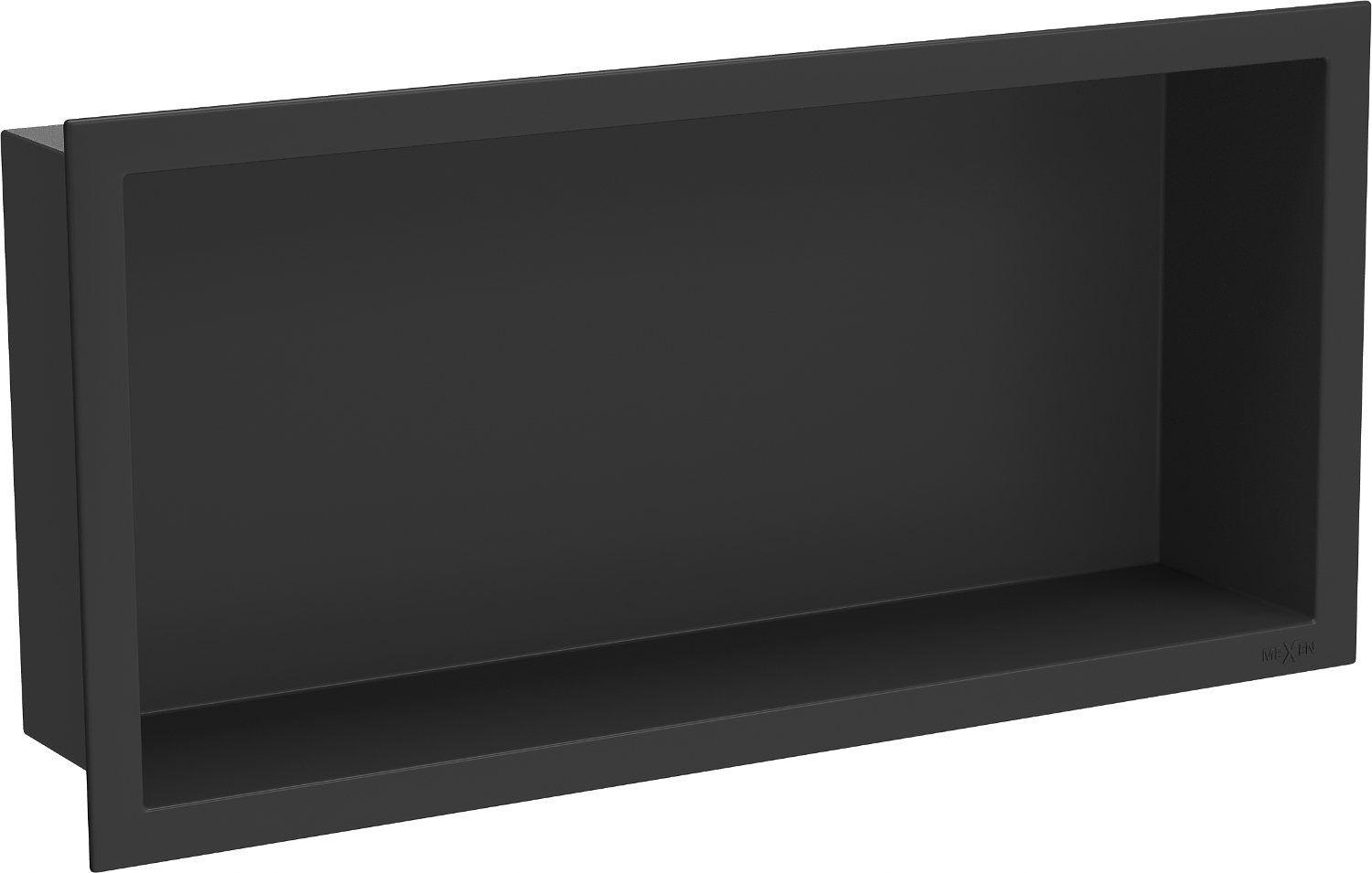 Mexen X-Wall-R zabudovaná polica 45x20 cm, čierna, nehrdzavejúca oceľ