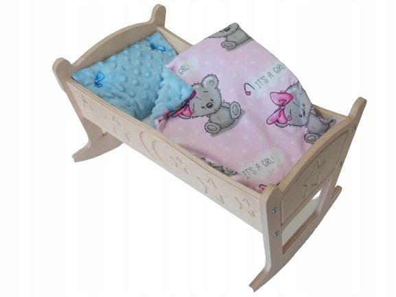 KOŁYSKA dla lalki POŚCIEL 3 el KOŁYSKA GRAWEROWANA