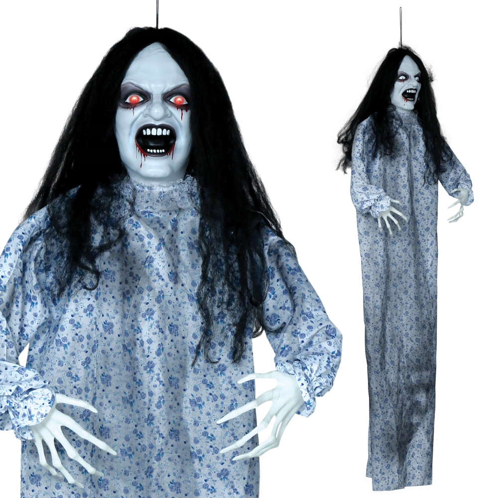 Posadnutá závesná žena Interaktívna dekorácia na Halloween 150 cm