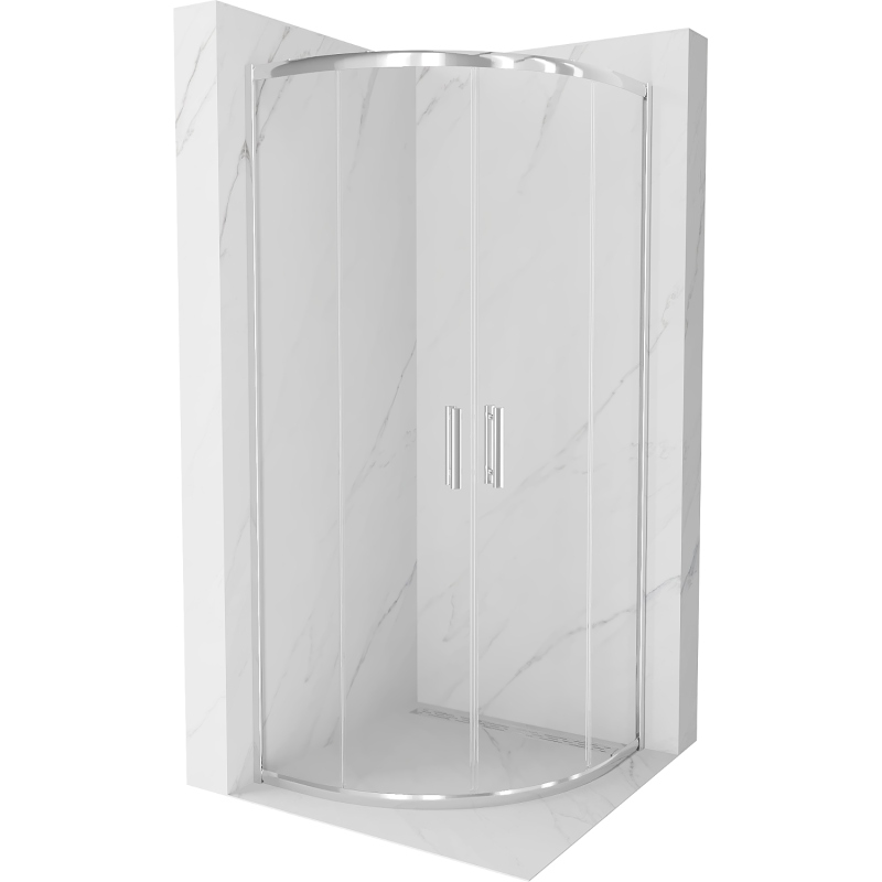 Mexen Rio půlkruhový sprchový kout 80 x 80 cm, Průhledné, Chromovaná 863-
