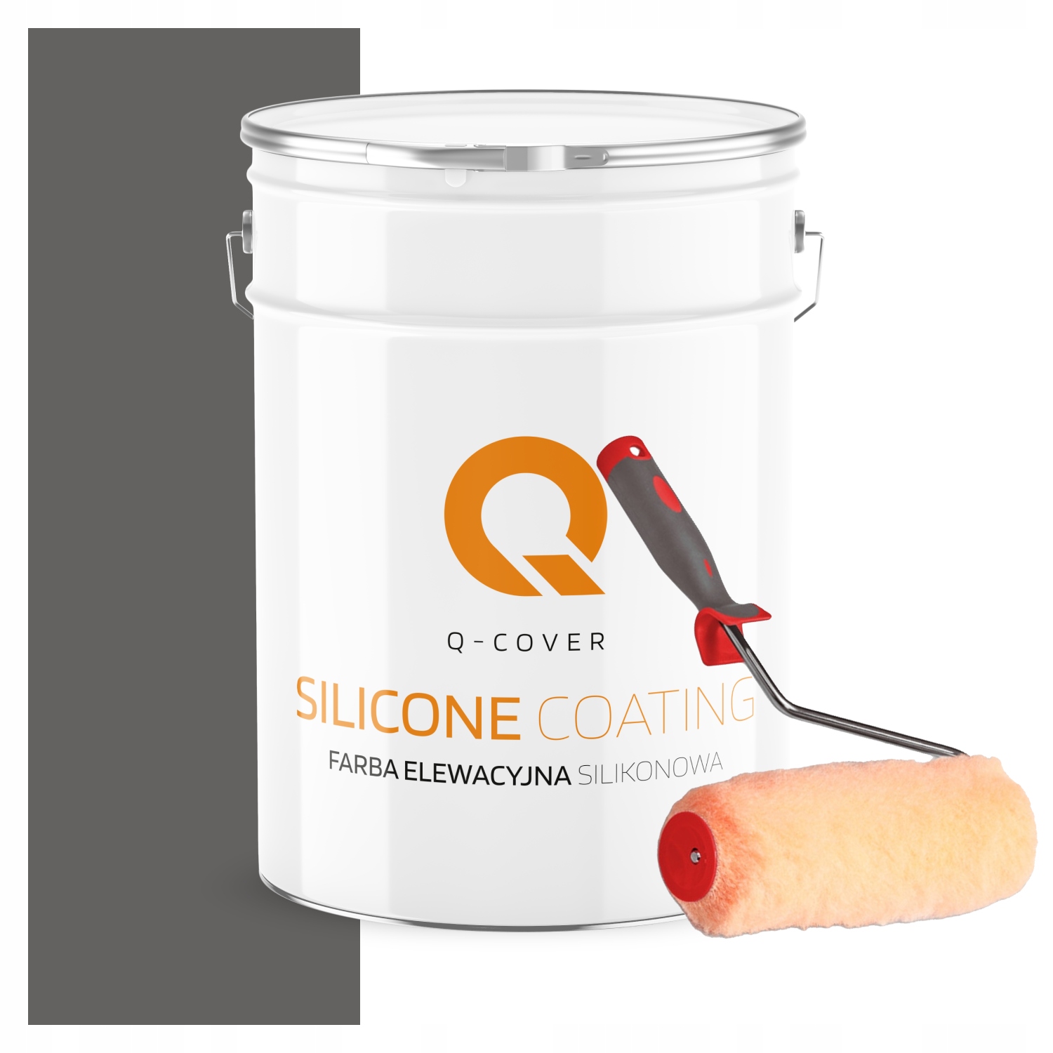 Vonkajšia fasádna farba na omietku 10L šedá tmavá Uv valček