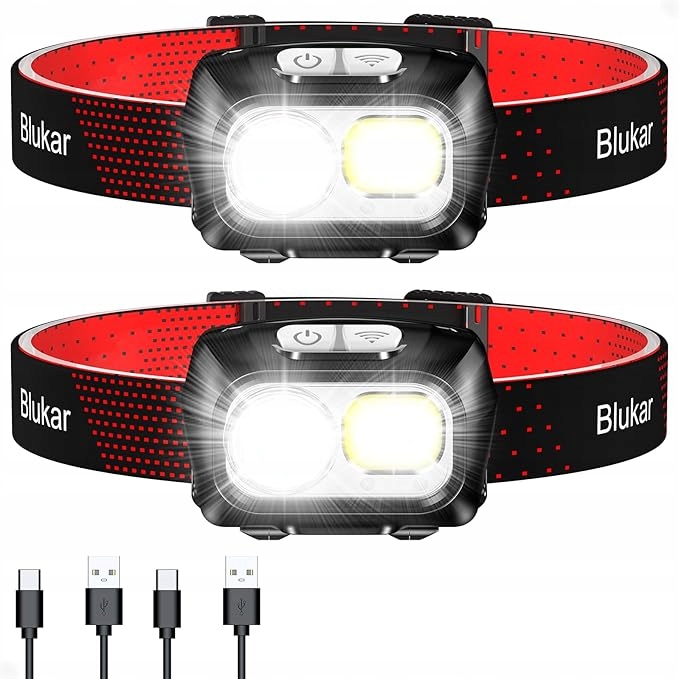 Latarka Czołowa 2 Sztuki Blukar Led