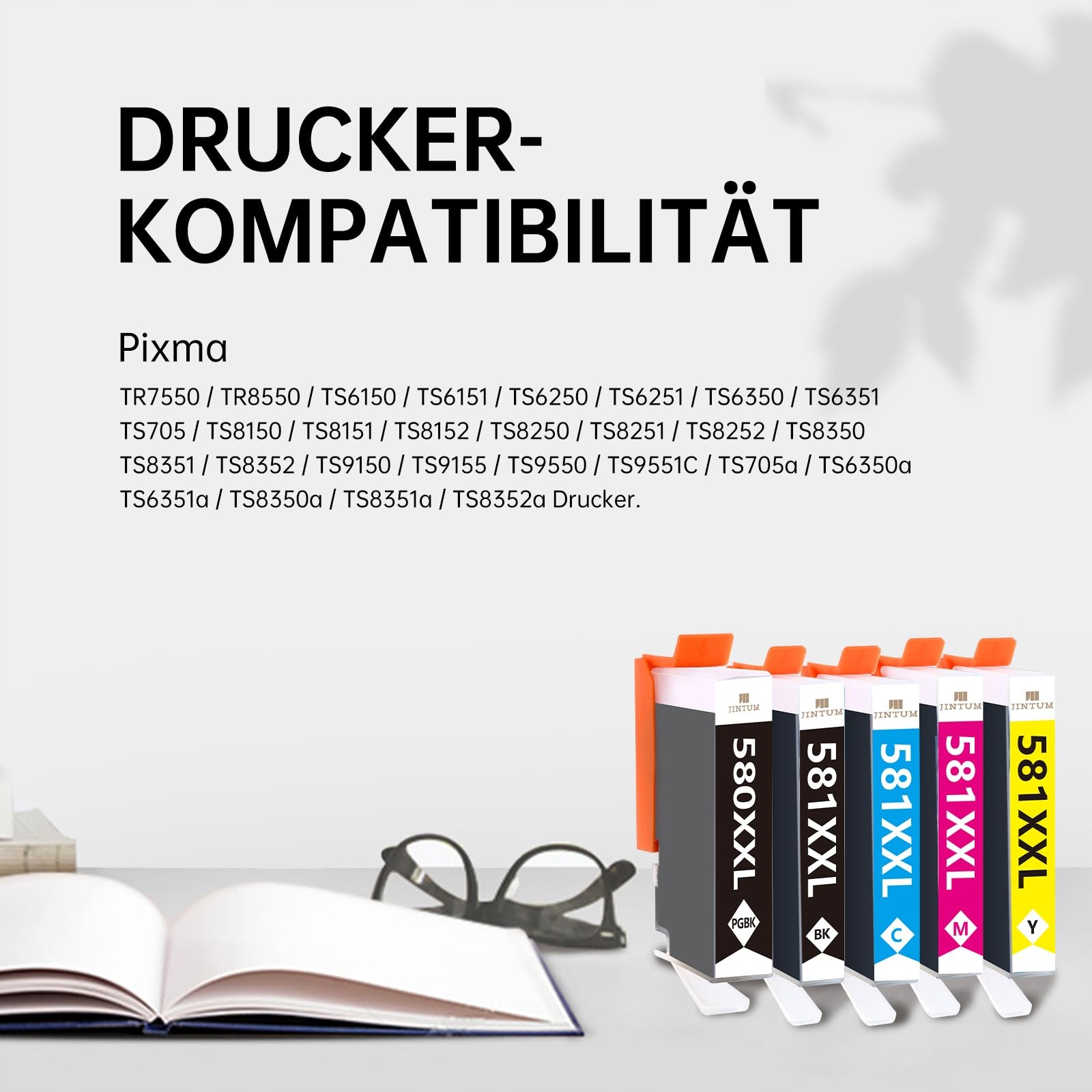 JINTUM Tusze Kompatybilne Canon PGI-580XXL CLI-581XXL 5-Pack Pixma TS TR — miniatura 3