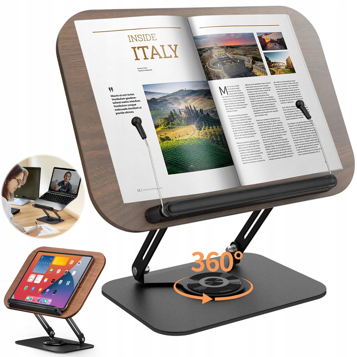 Podstavec Pod Knihu Stojan Podpěra Na Tablet Pro Čtení Silný Dřevěný