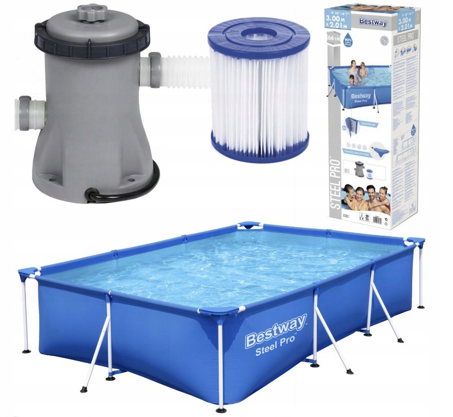 

Bestway 56411 * Basen Stelażowy 300x201x66cm * 9w1