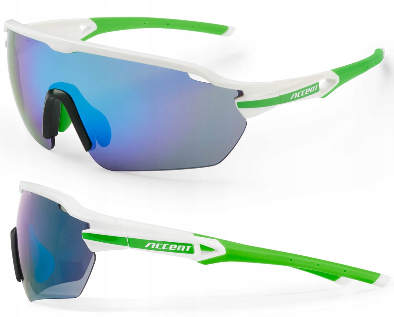 Cyklistické brýle Reflex bílo-zelené Accent