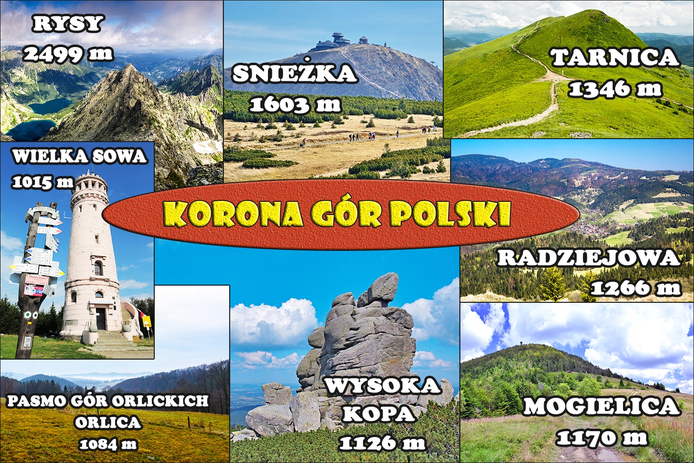 

Magnesy na lodówkę miasta - Korona Gór Polski