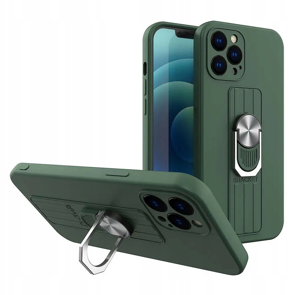 Ring Case silikonowe etui z uchwytem na palec i podstawką do Samsung A72