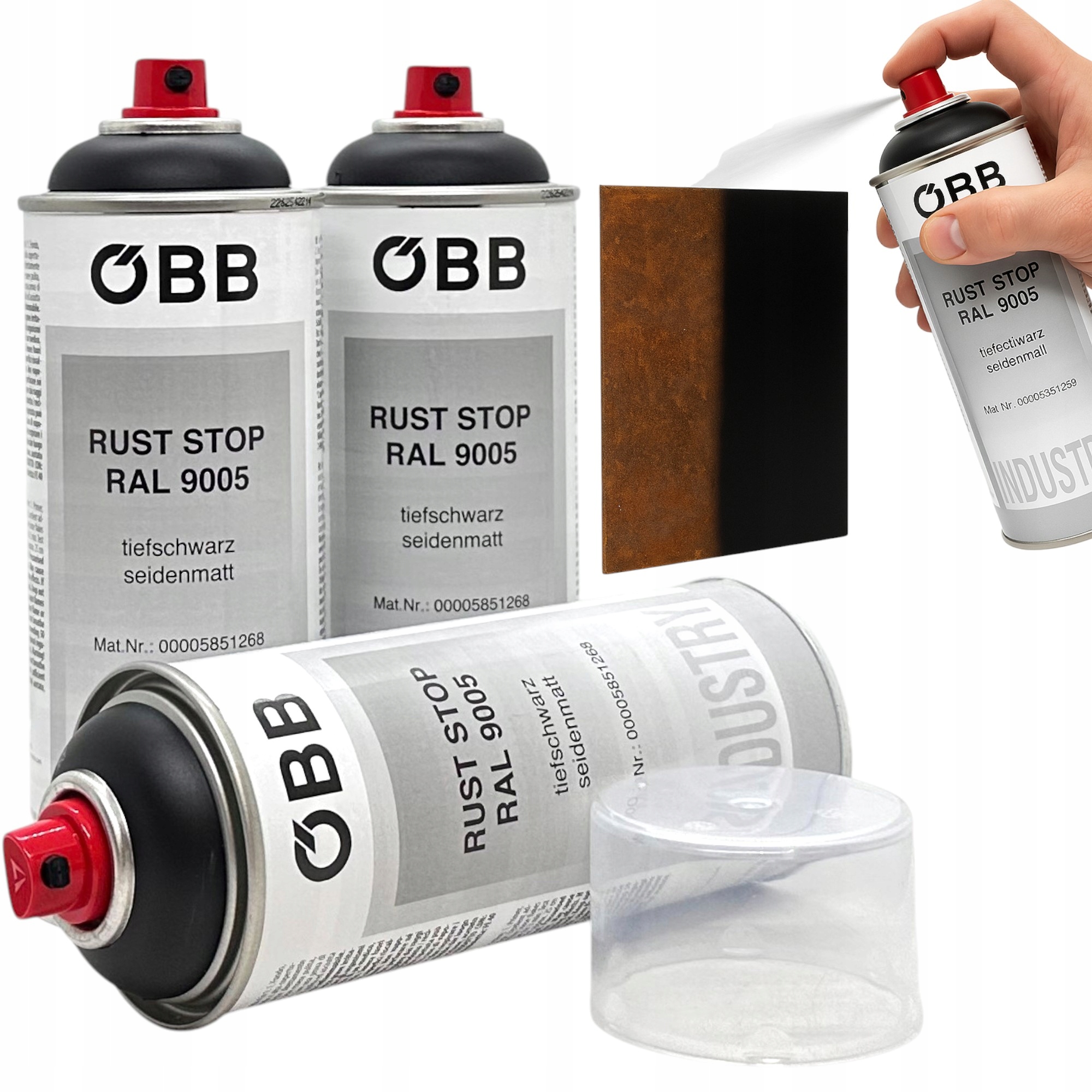 Farba Antykorozyjna Czarna Półmatowa 3x Spray 400ML na rdzę