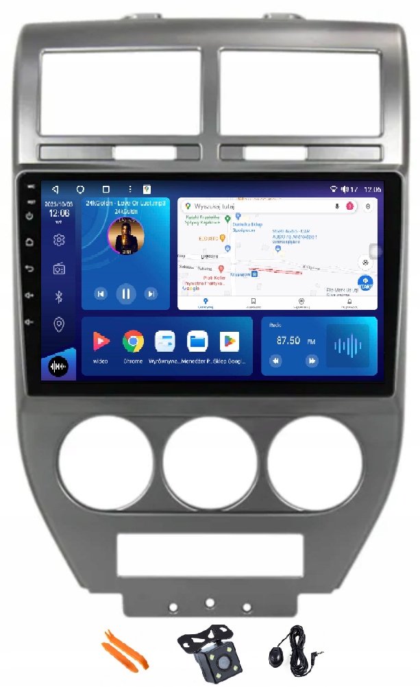 Rádio Android Navigácia M8120 Qled Carplay Lte Gps Dsp Jeep Compass 06-10