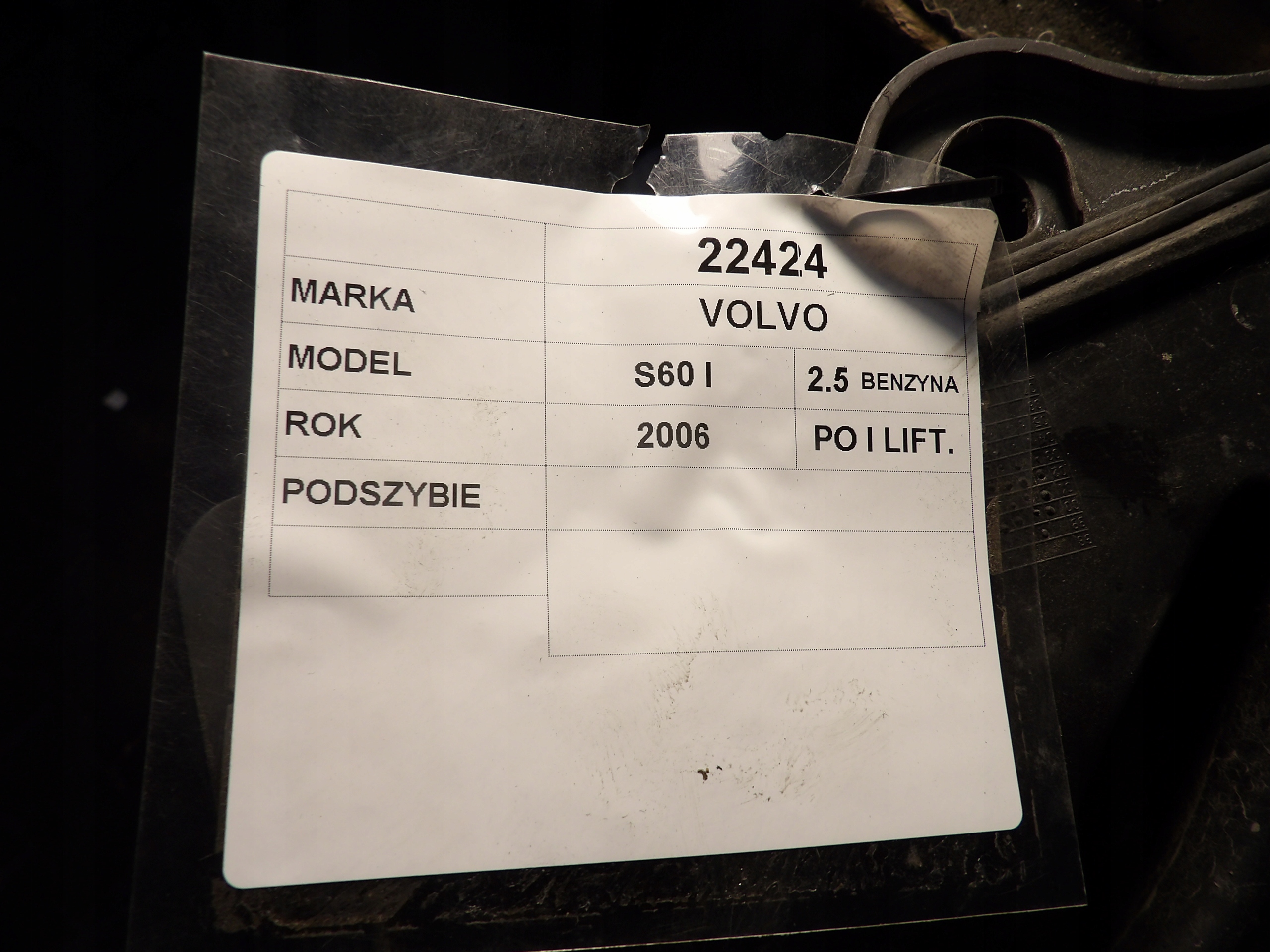 Volvo S60 a lift torpédo 30763847