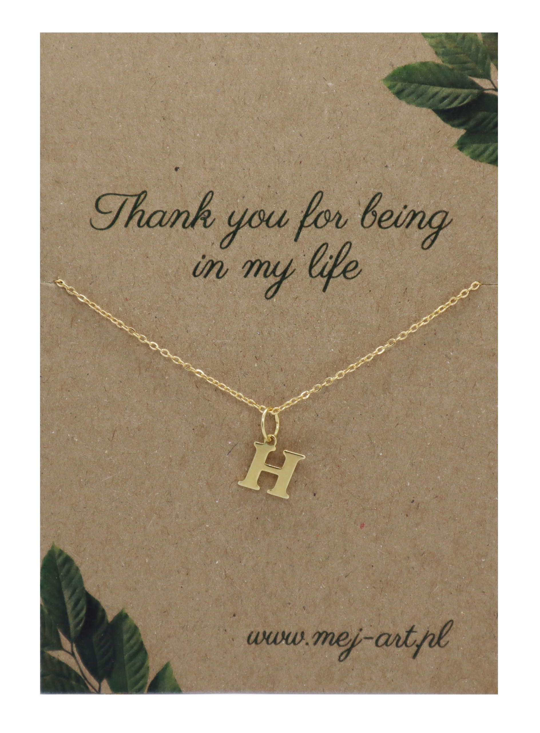 

Pozłacany Naszyjnik Z Literą H Litera Srebro Złoto