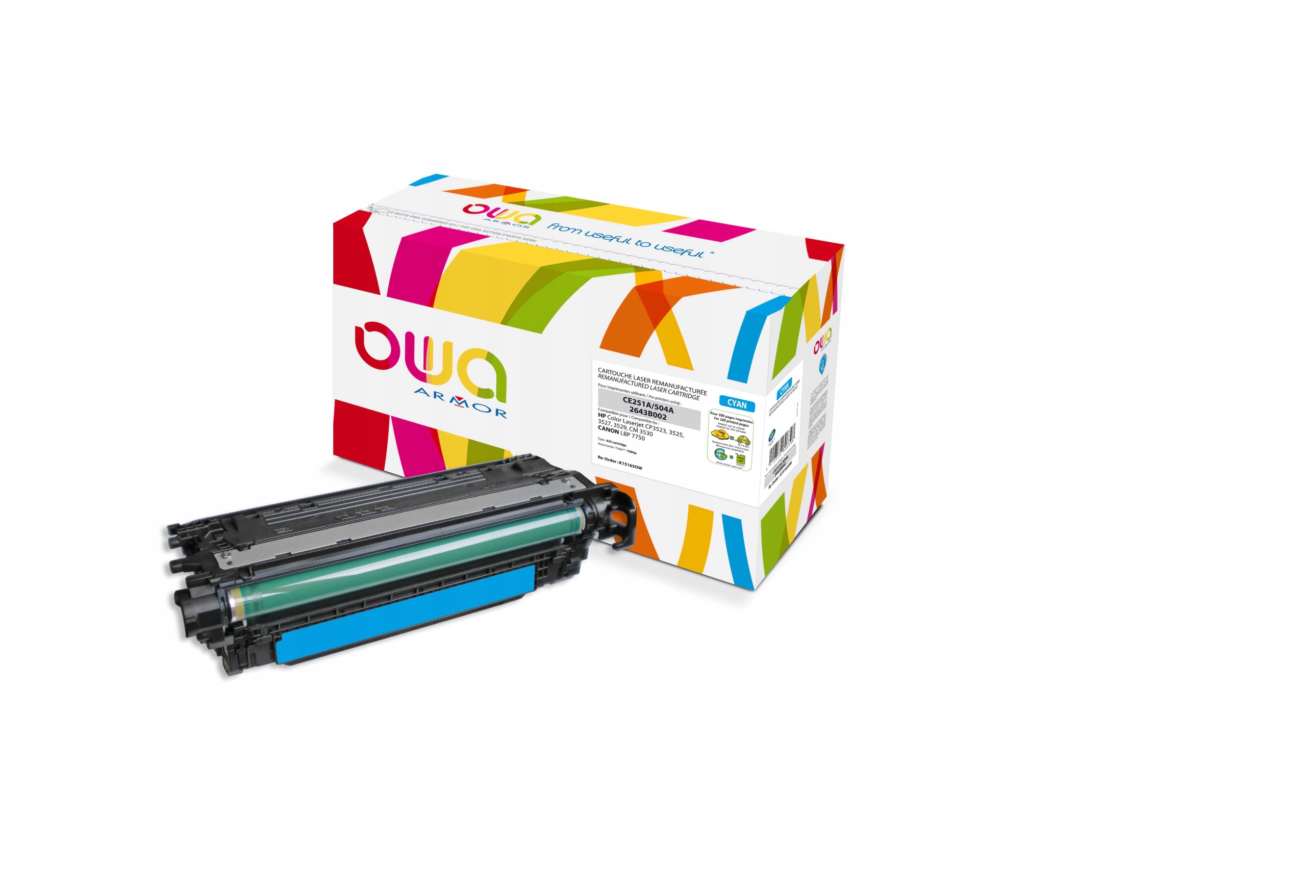Owa Armor toner kompatibilný s Hp CE251A, 7000st, modrá/ cyan K15165OW