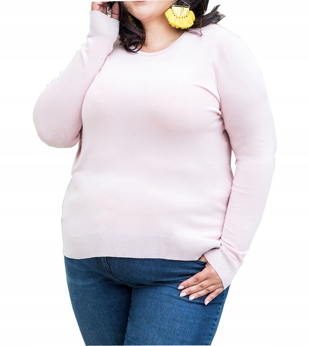 

Sweter bluzka damska różowa plus size brokatowa 46