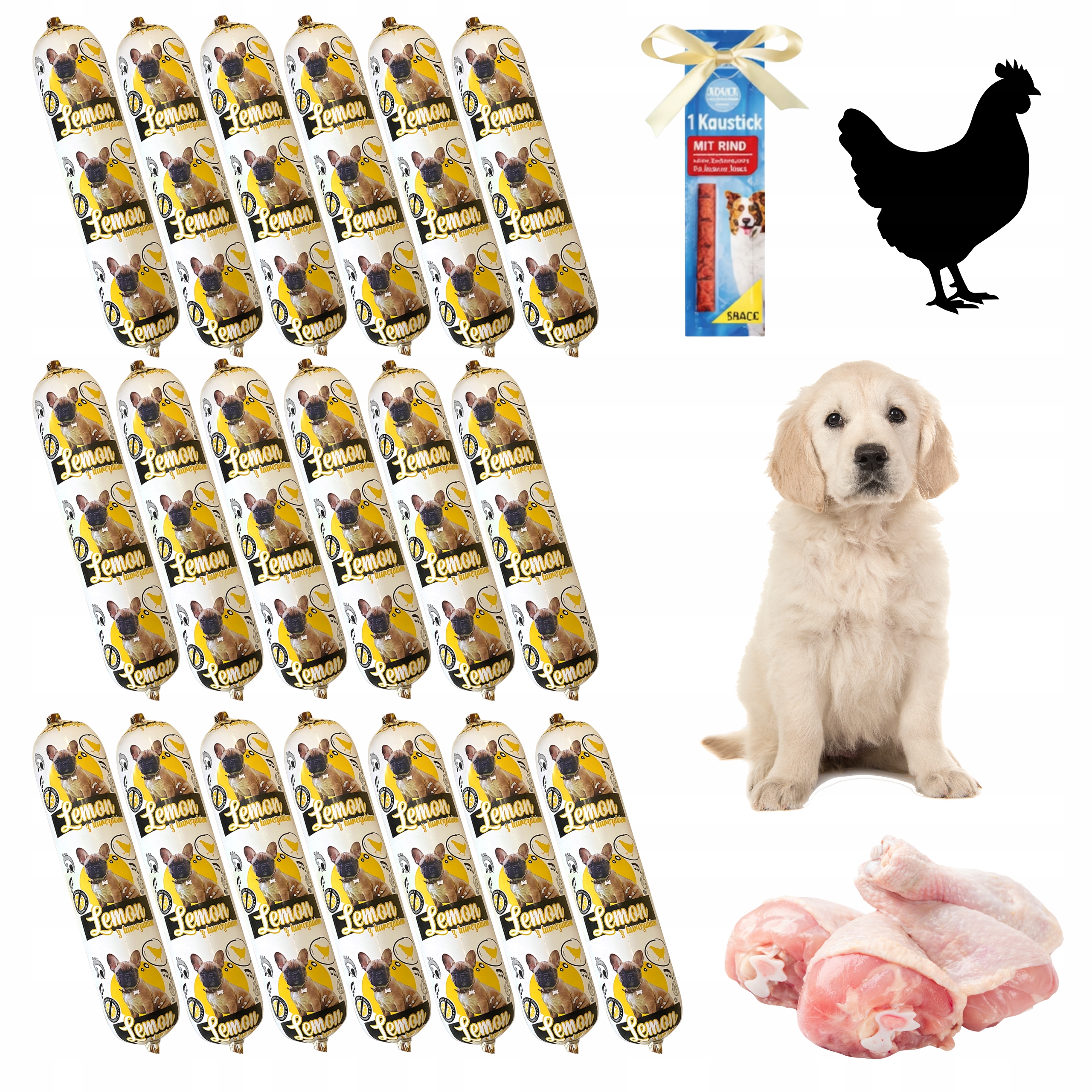 Levně Tyčinka pro psa s kuřecím masem Lemon 19x1KG 90% krmivo bez chemie