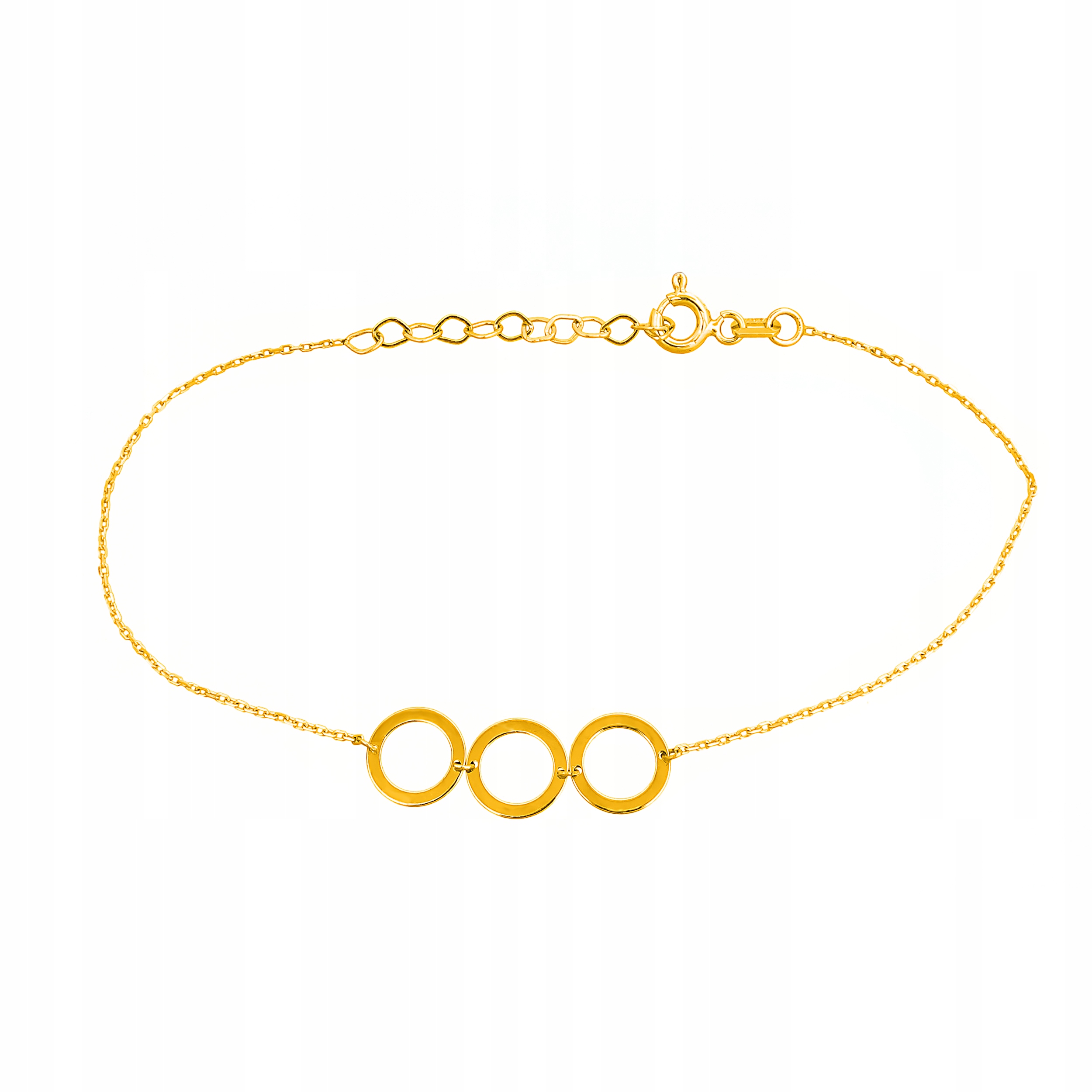 

Złota Bransoletka pr333 Modne Kółka Koła Grawer