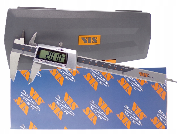 Suwmiarka Elektroniczna Cyfrowa Vis 150mm 0-150mm 0,01mm Metalowa Obudowa