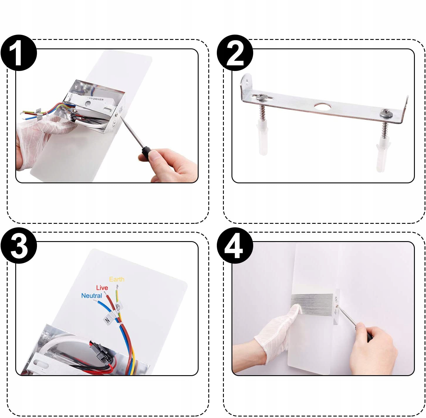 Nowoczesna akrylowa lampa ścienna LED 12W 6000K x2 Kolekcja KINKIET ŚCIENNY 12W