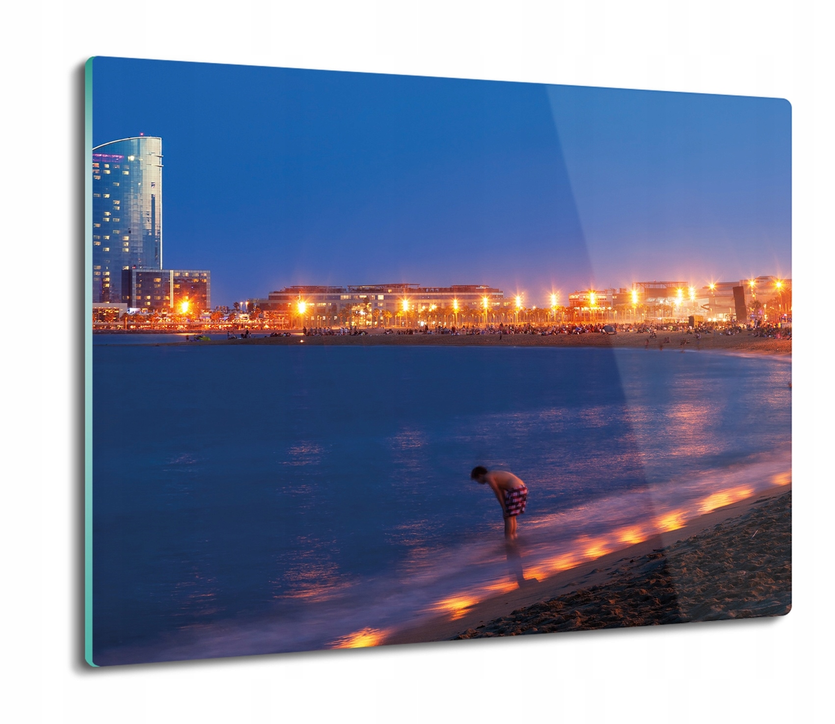

Miasto plaża noc 60x52 deska prostokątna szklana