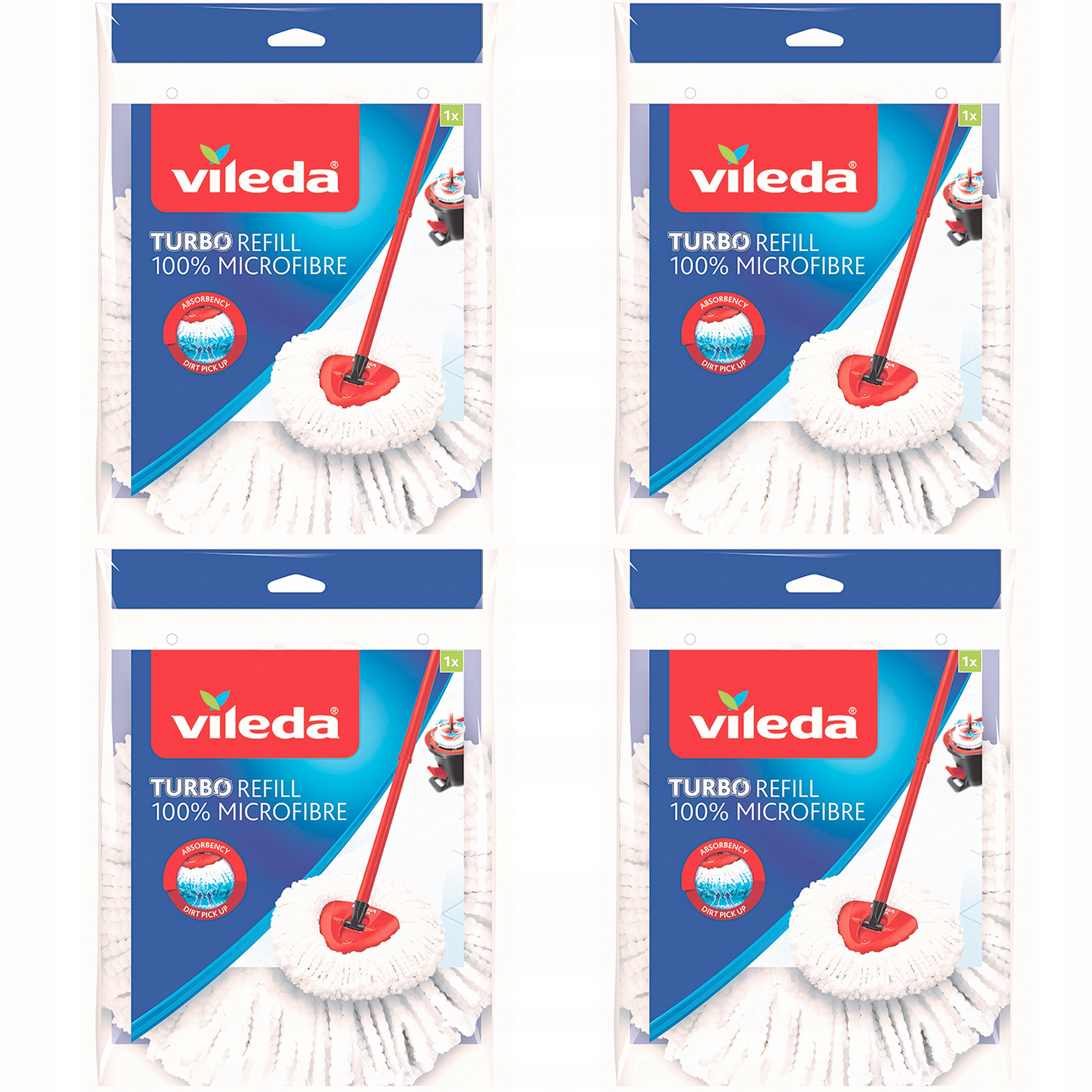 Levně Vileda 4xVLOŽKA Mopu Easy Wring Clean Turbo Classic