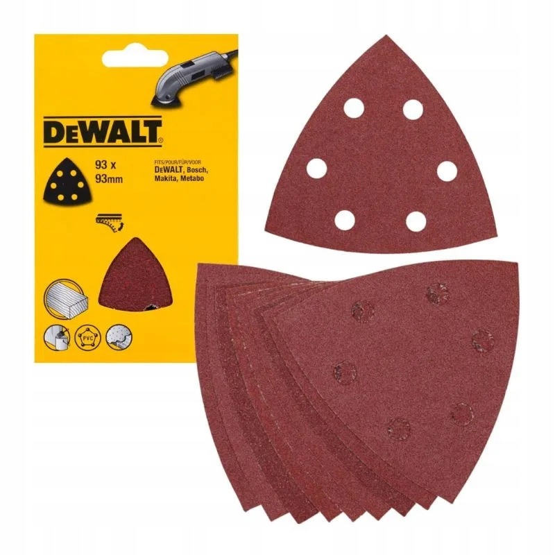 Papier ścierny DeWALT DT3094 93x93 P180 10szt
