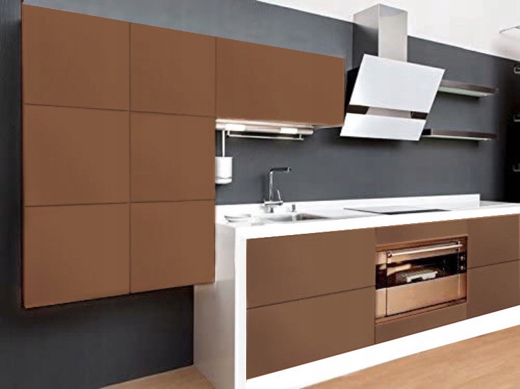 Dýha na nábytek Samolepicí Hnědá Světlá Matná 122x500 cm pro nábytek Dveře