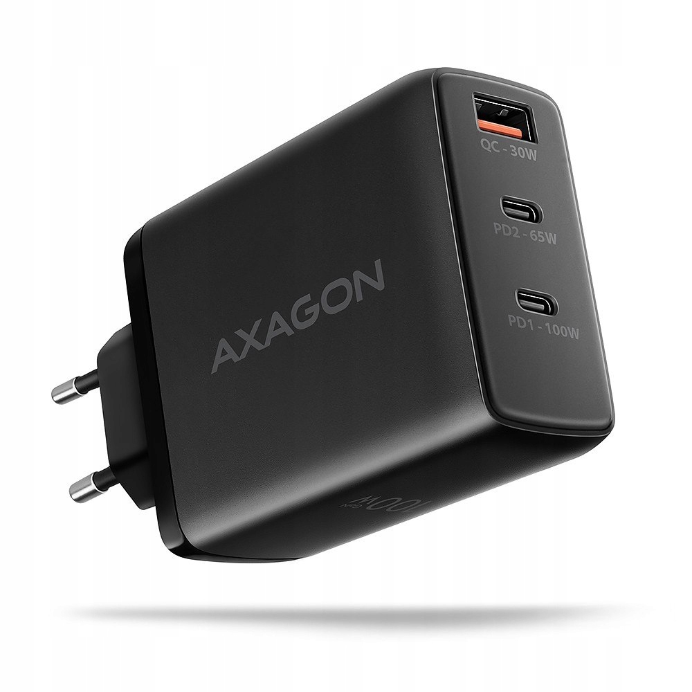 ACU-DPQ100 Ładowarka sieciowa GaN 100W, 3x port (usb-a dual Usb-c) PD3.0/