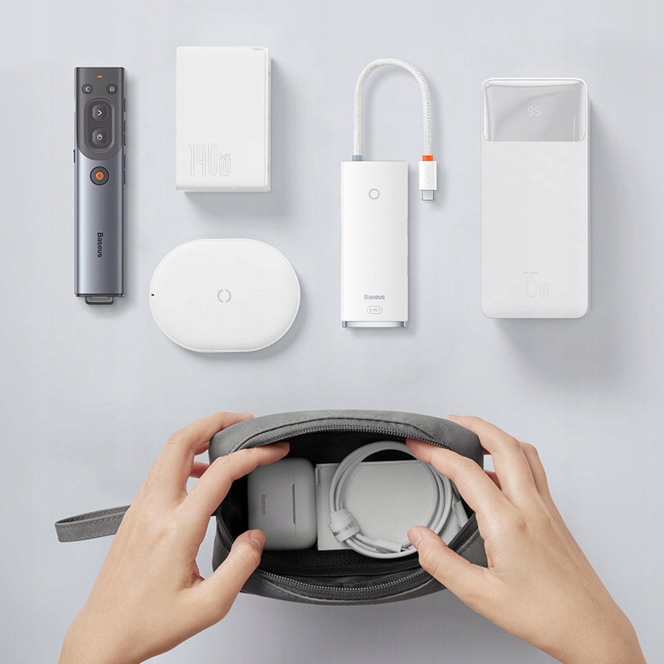 BASEUS ETUI POKROWIEC NA TELEFON I MAŁE AKCESORIA Załączone wyposażenie szkło hartowane