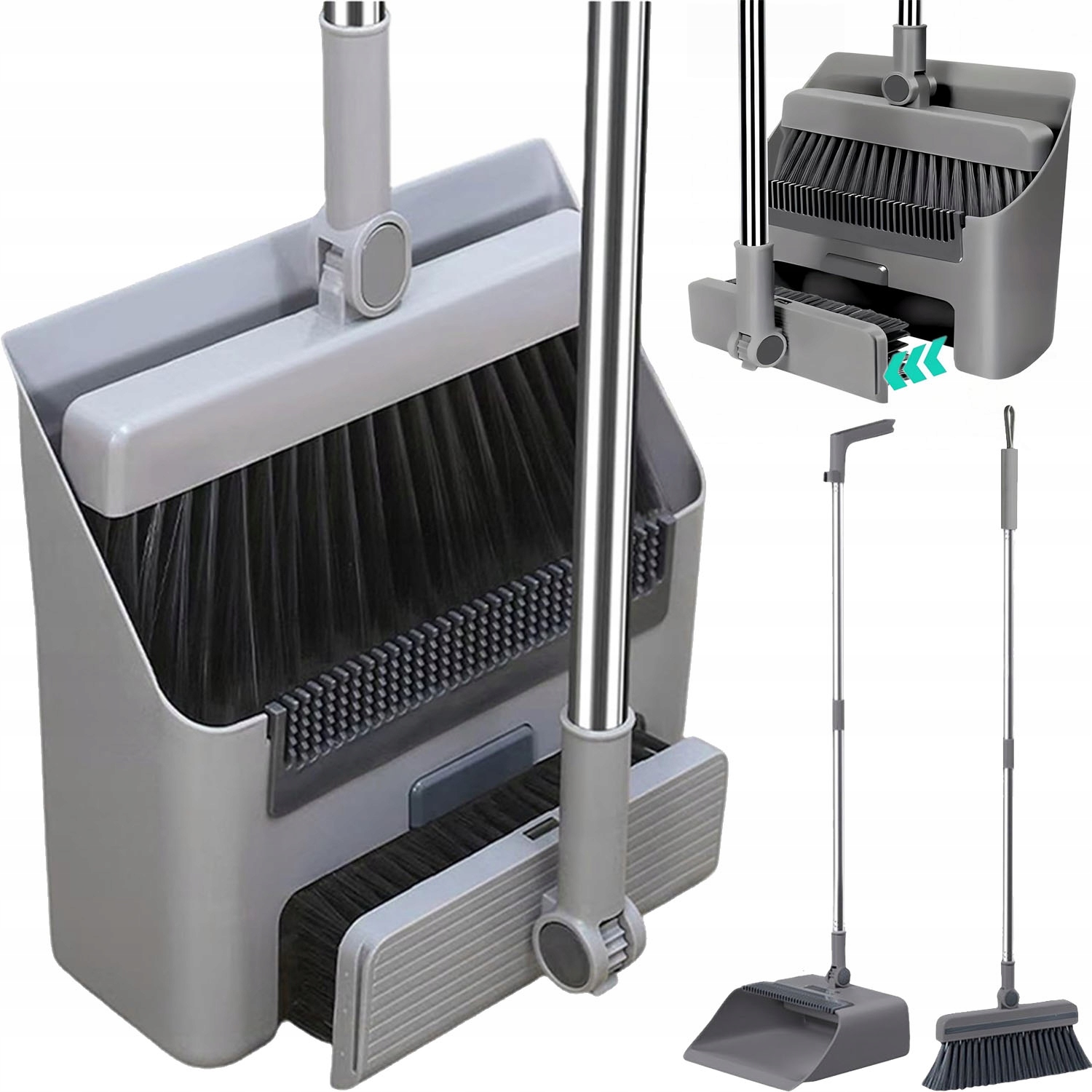 Levně Sada Na Úklid Metly S Lopatkou Quick Leniuch Bez Naklánění 1.2 M