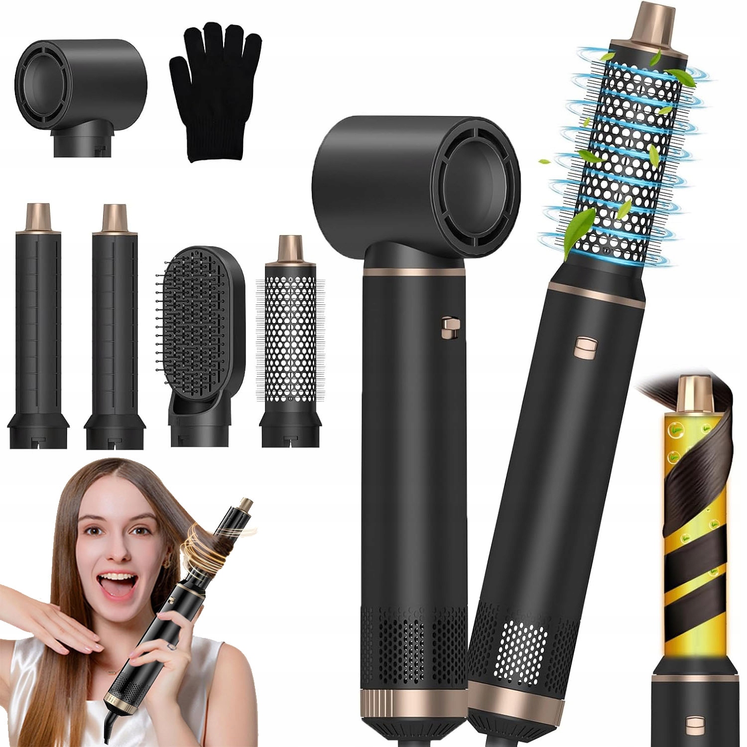 Sušička Na Vlasy Žehlička Na Vlasy Kulma Sušička Pro Styling Vlasů 5V1