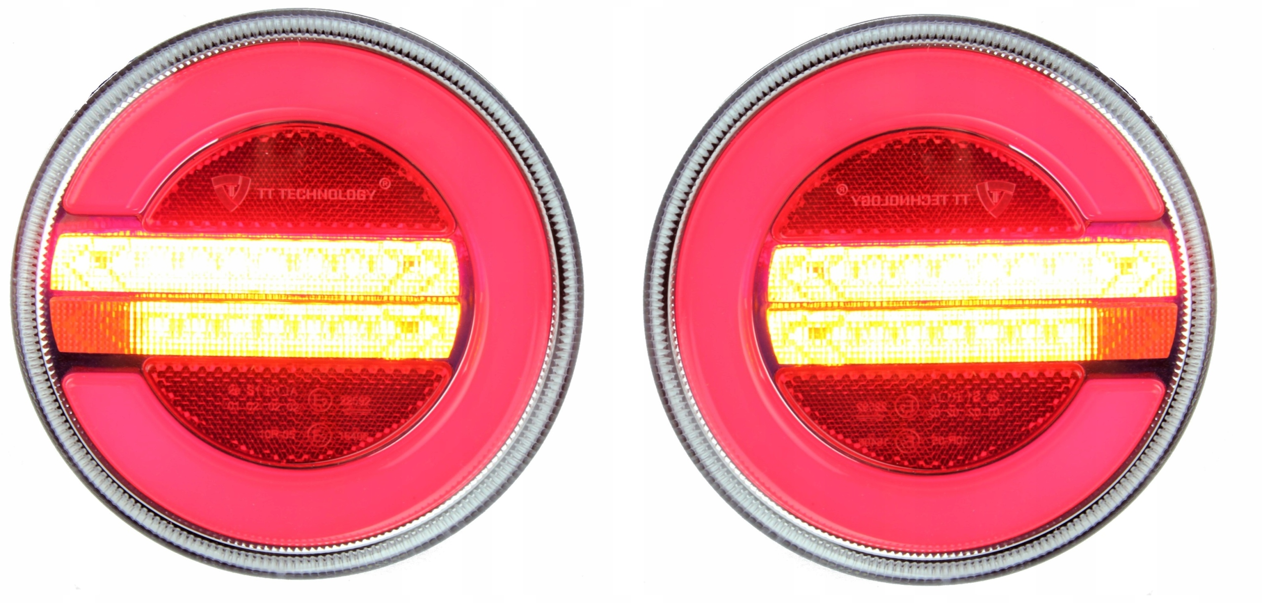 LAMPY TYLNE LEDOWE ZESPOLONE LED 12-24V OKRĄGŁE DYNAMICZNY KIERUNKOWSKAZ