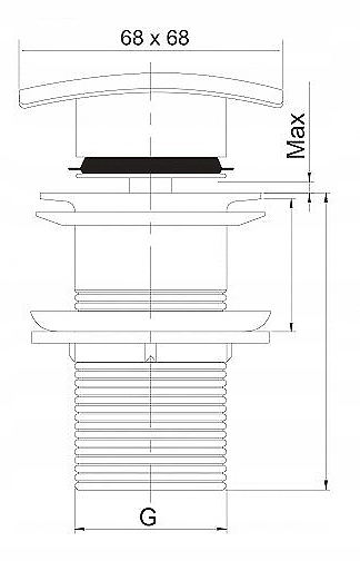 Korek bez przelewu klik-klak kwadratowy Hydroland srebrny 5/4" BEZ PRZELEWU Marka Hydroland