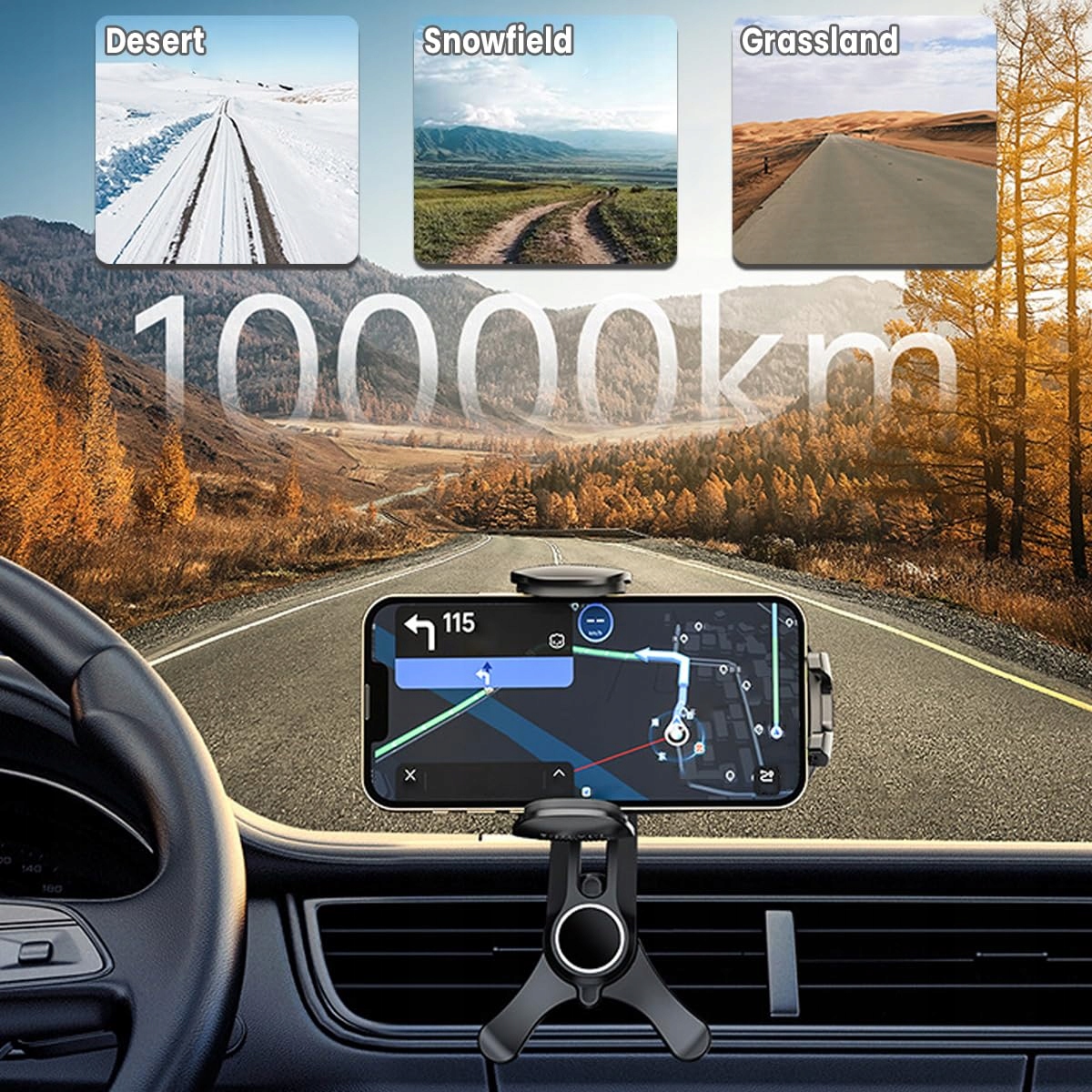 JNNJ Samochodowy uchwyt na telefon Air Vent 360 stopni obrotowy — miniatura 3