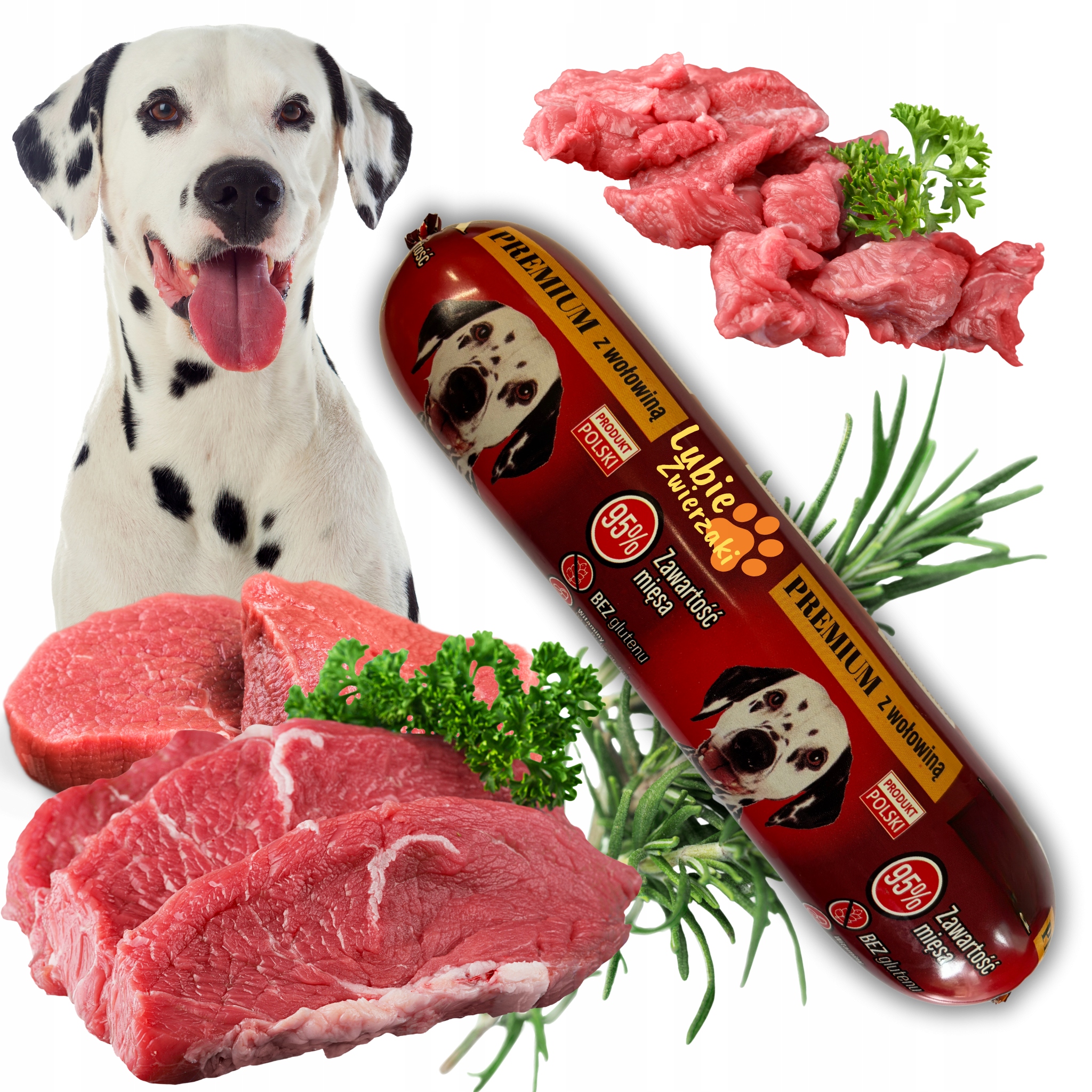 Levně Krmivo pro psy LubieZwierzaki tyčinka s hovězím masem 95% masa 1 kg 10 kusů