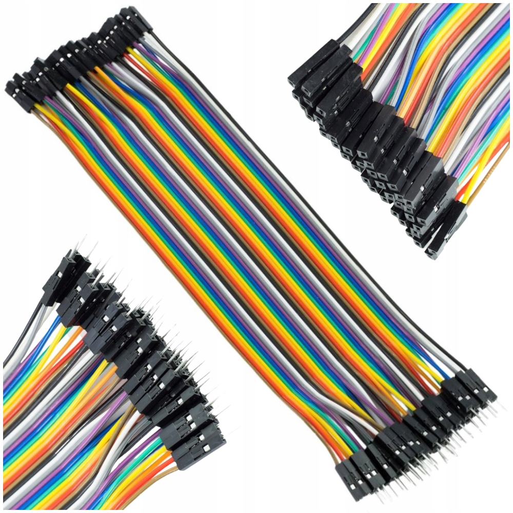 Przewody kable połączeniowe żeńsko-męskie 20cm 40szt | do arduino