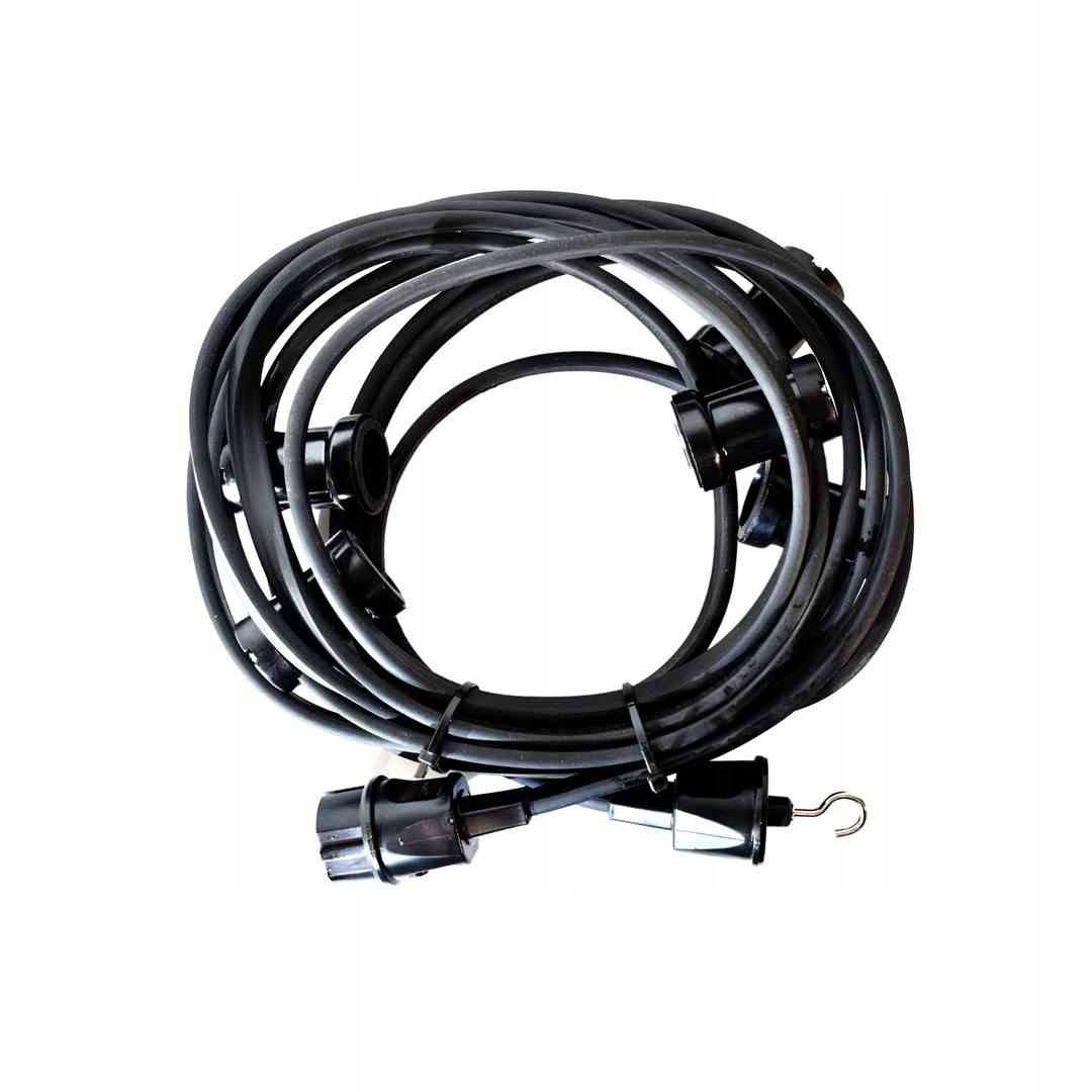 Profesionální Girlanda IP44 Černá 17 M Koncový Háček