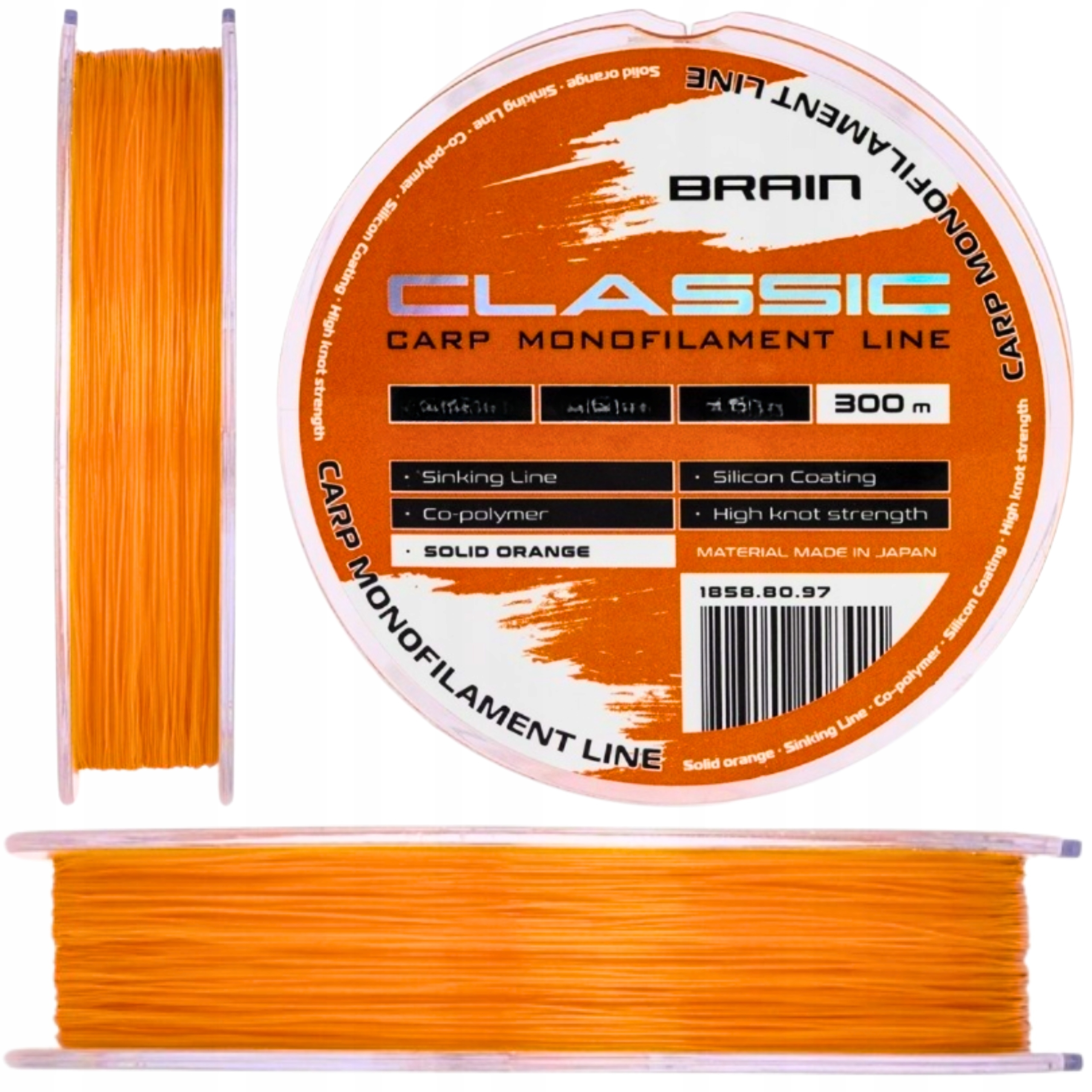Brain Żyłka Classic Carp Line Pomarańczowa (solid orange) 300m 0.35mm
