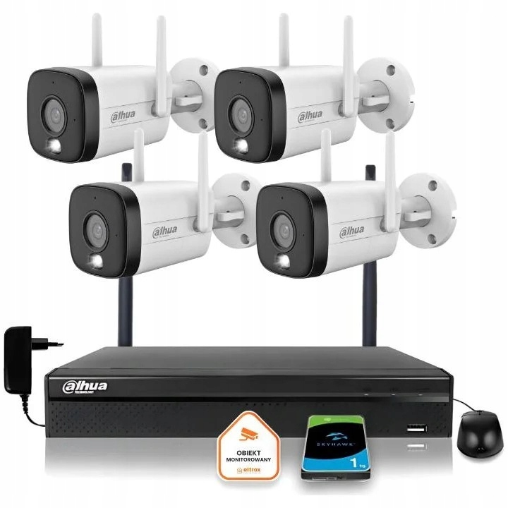 Sada monitorovacej kamery Wifi Ip 4x IPC-HFW1339DTK1-SAW-IL-0280B 3Mpx IR30