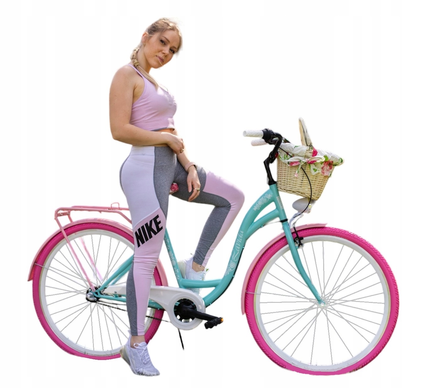 Rower Miejski Damski Dla Dziewczynki 26" Damka 3 Biegi Shimano Na Komunię