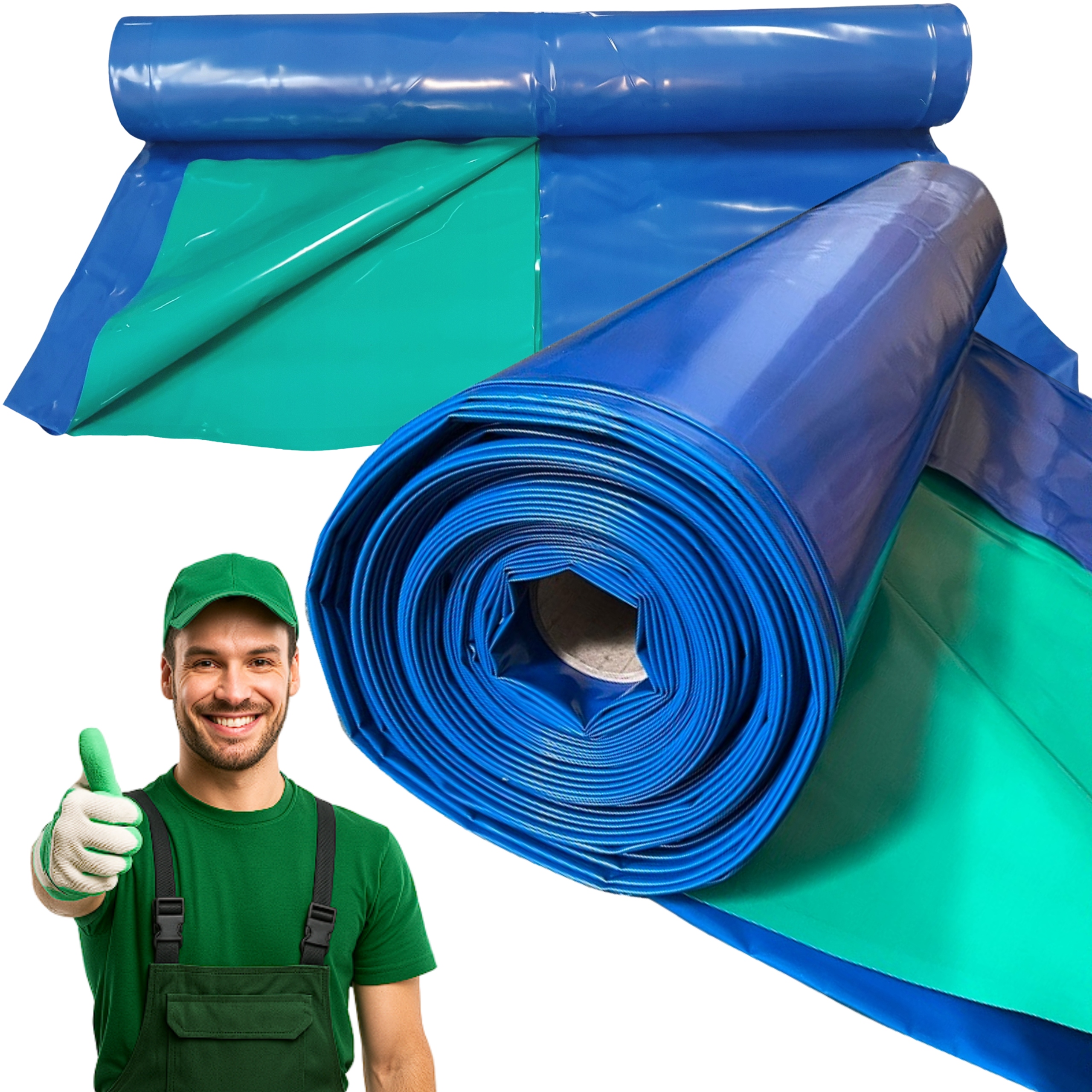 Rybírková Fólie Silná Modrozelená Rybírková Fólie 4x4 m