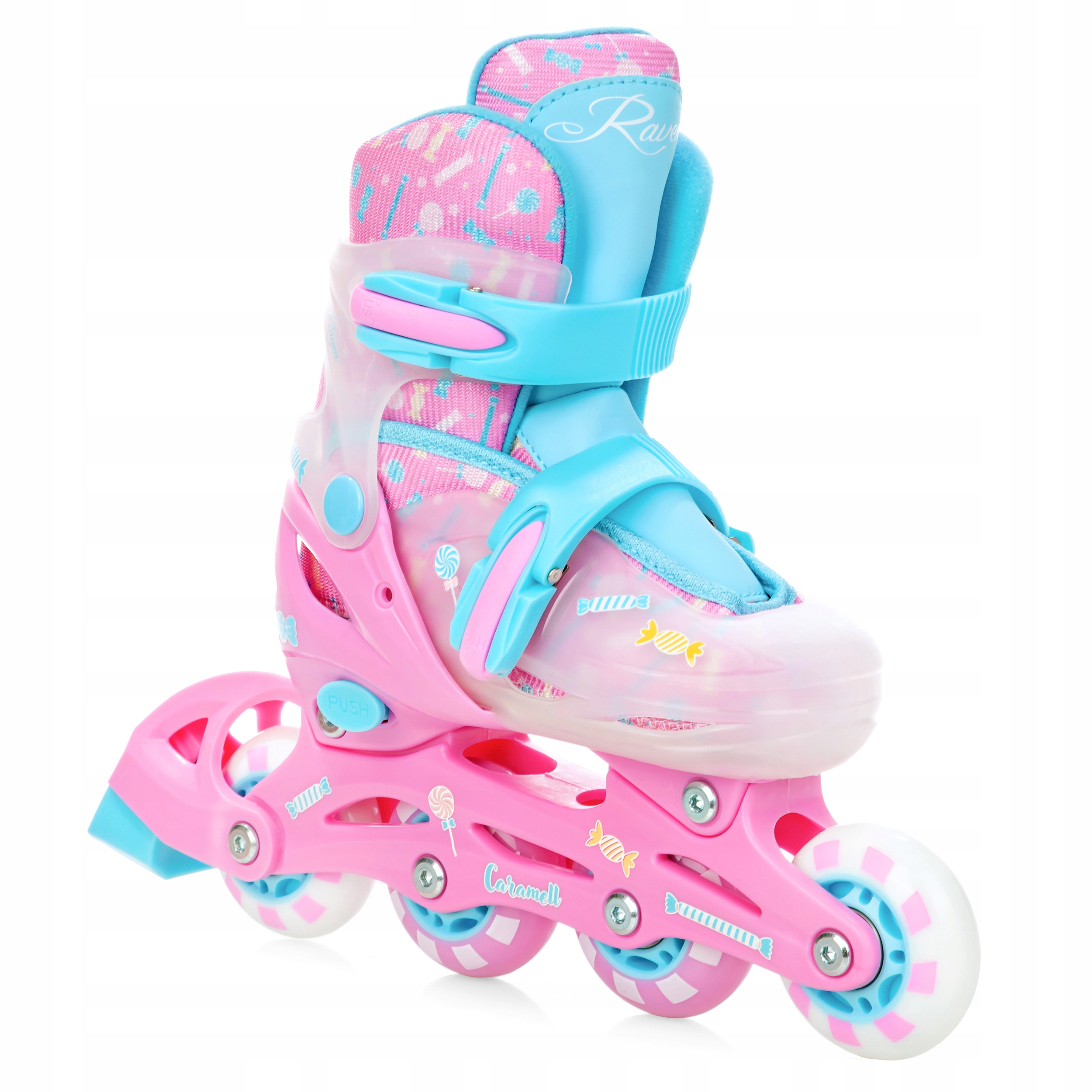 Rolki Regulowane RAVEN Caramell 26-29 Kółka LED Marka Raven