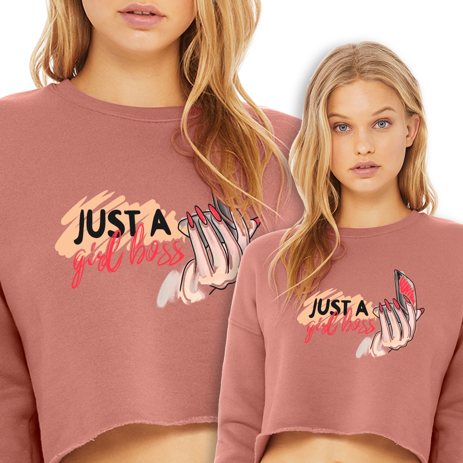 Pohodlná krátká Mikina Růžová Just A Girl Boss Wz Xs