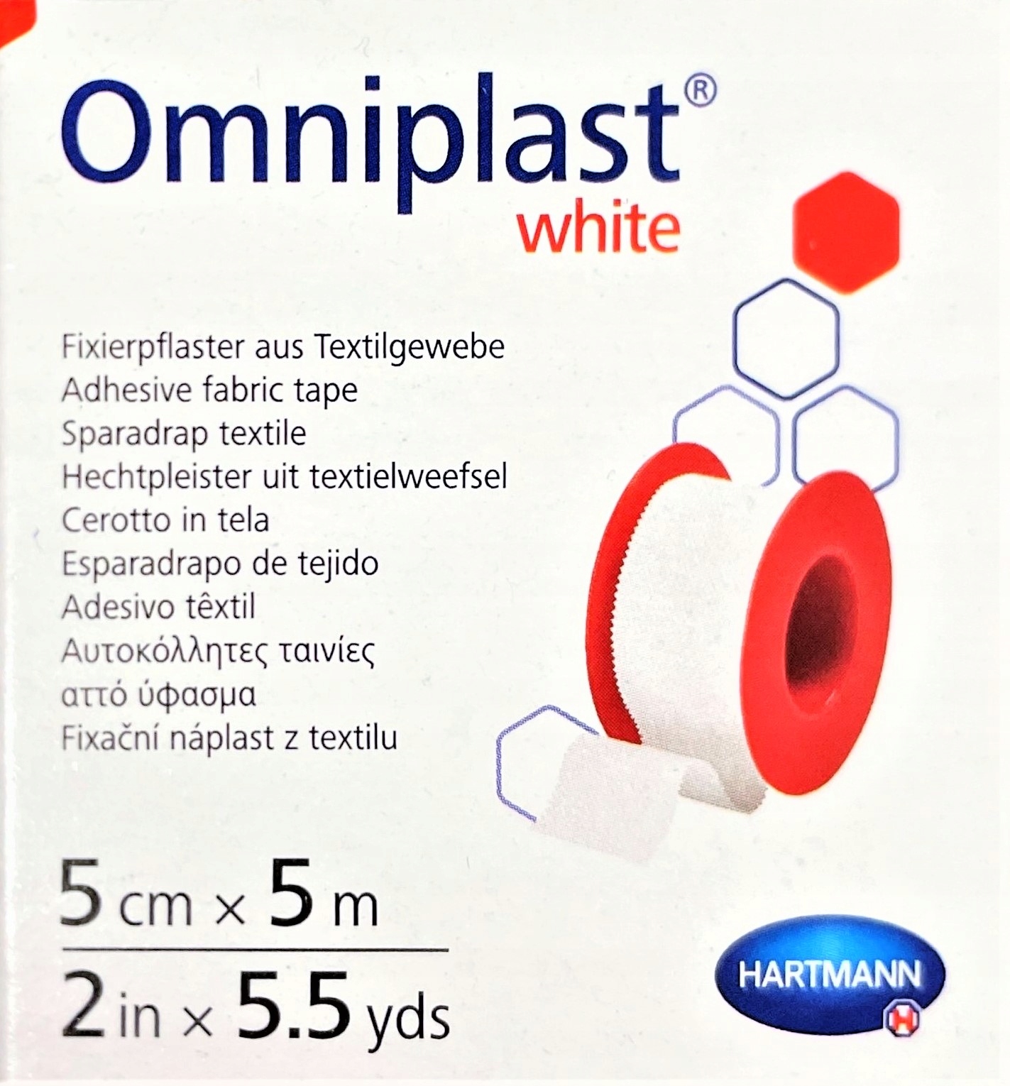 

Hartmann Omniplast white 5cm x5m plaster z tkaniny