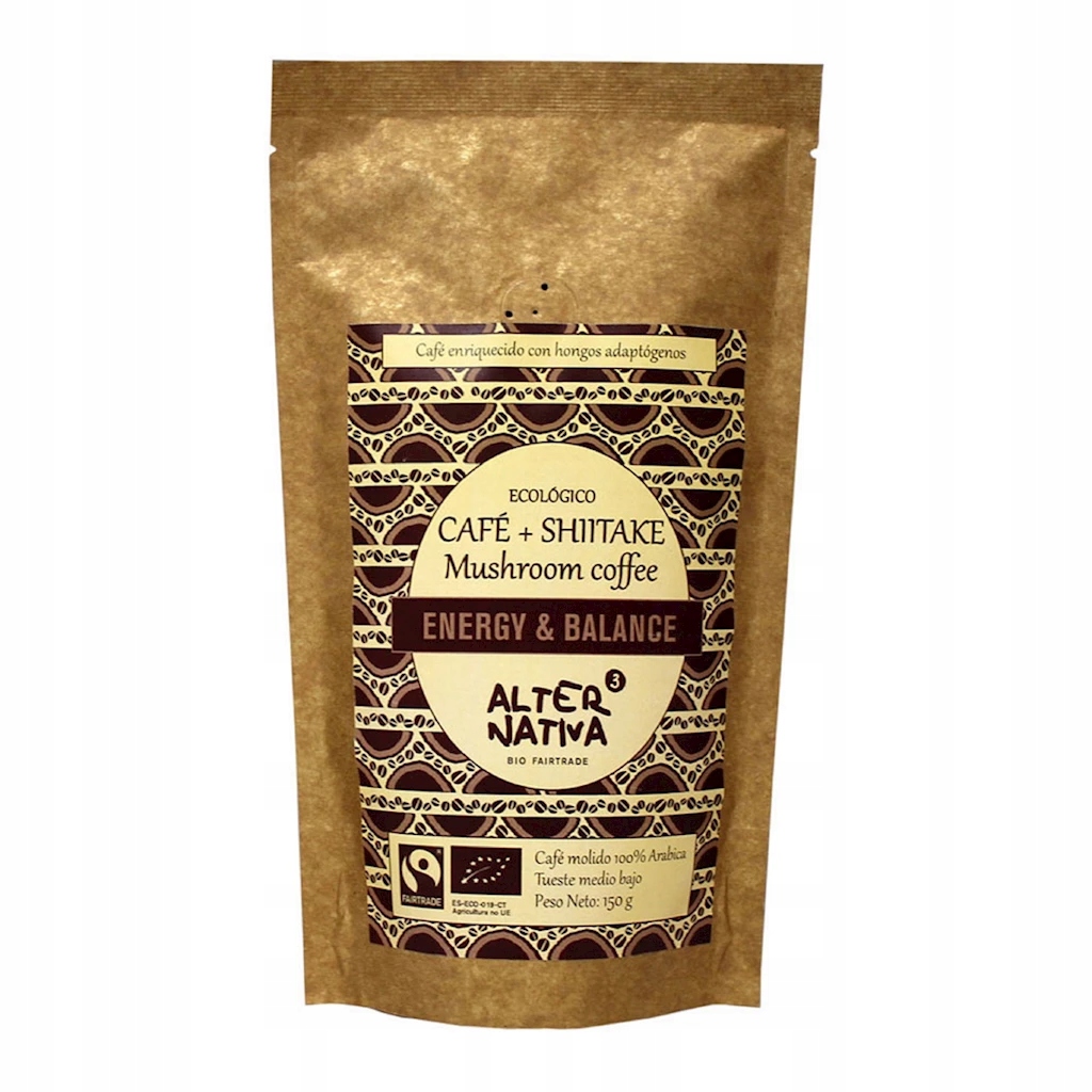 ALTERNATIVA3 Kawa Mielona Arabica Z Shiitake Fair Trade Bezglutenowa 150g