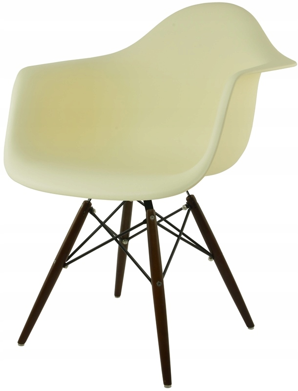 Křeslo Dankor Design Daw Krémové Nohy Hnědé