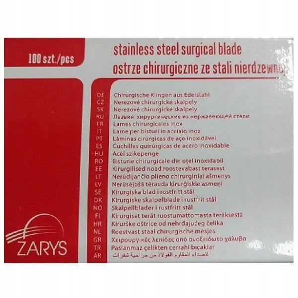 

Ostrza chirurgiczne jałowe jednorazowe 11 100 szt.