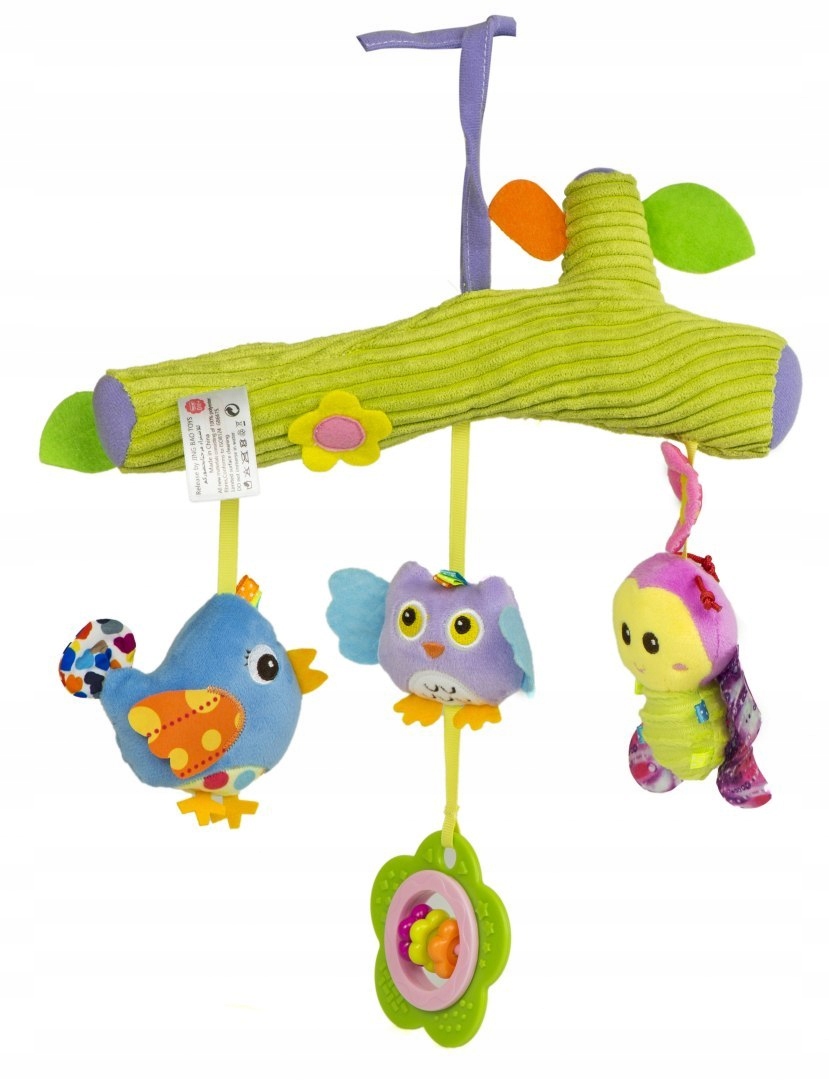 

Zawieszka pluszowa grzechotka gałąź sowa